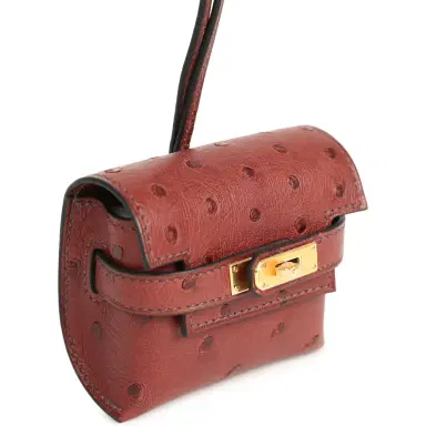 HERMÈS Hermes Kelly Festival Bag Charm Rouge H Ostrich Gold Hardware | Thumbnail 2 HERMÈS Hermes Kelly Festival Bag Charm Rouge H Ostrich Gold Hardware | Thumbnail 2