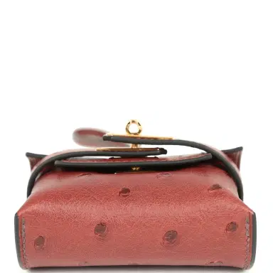 HERMÈS Hermes Kelly Festival Bag Charm Rouge H Ostrich Gold Hardware | Thumbnail 6 HERMÈS Hermes Kelly Festival Bag Charm Rouge H Ostrich Gold Hardware | Thumbnail 6