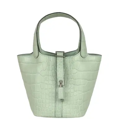 HERMÈS Hermes Micro Picotin Lock 14 Vert D'Eau Matte Alligator Palladium Hardware | Thumbnail 1 HERMÈS Hermes Micro Picotin Lock 14 Vert D'Eau Matte Alligator Palladium Hardware | Thumbnail 1