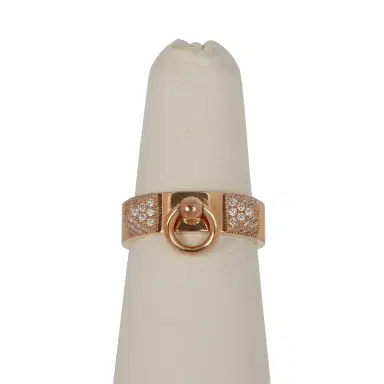 HERMÈS Pre-owned Hermes Collier de Chien Ring PM 18K Rose Gold, Diamonds | Thumbnail 2 HERMÈS Pre-owned Hermes Collier de Chien Ring PM 18K Rose Gold, Diamonds | Thumbnail 2