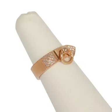 HERMÈS Pre-owned Hermes Collier de Chien Ring PM 18K Rose Gold, Diamonds | Thumbnail 3 HERMÈS Pre-owned Hermes Collier de Chien Ring PM 18K Rose Gold, Diamonds | Thumbnail 3