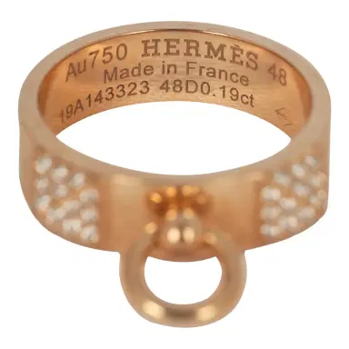 HERMÈS Pre-owned Hermes Collier de Chien Ring PM 18K Rose Gold, Diamonds | Thumbnail 6 HERMÈS Pre-owned Hermes Collier de Chien Ring PM 18K Rose Gold, Diamonds | Thumbnail 6