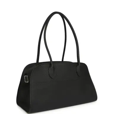 The Row The Row Soft Margaux Shoulder 12 Bag Black Calfskin Silver Hardware | Thumbnail 2 The Row The Row Soft Margaux Shoulder 12 Bag Black Calfskin Silver Hardware | Thumbnail 2