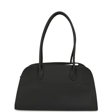 The Row The Row Soft Margaux Shoulder 12 Bag Black Calfskin Silver Hardware | Thumbnail 4 The Row The Row Soft Margaux Shoulder 12 Bag Black Calfskin Silver Hardware | Thumbnail 4