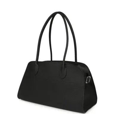 The Row The Row Soft Margaux Shoulder 12 Bag Black Calfskin Silver Hardware | Thumbnail 5 The Row The Row Soft Margaux Shoulder 12 Bag Black Calfskin Silver Hardware | Thumbnail 5