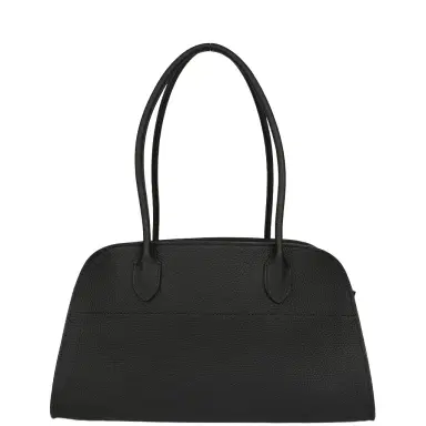 The Row The Row Soft Margaux Shoulder 12 Bag Black Calfskin Silver Hardware | Thumbnail 1 The Row The Row Soft Margaux Shoulder 12 Bag Black Calfskin Silver Hardware | Thumbnail 1
