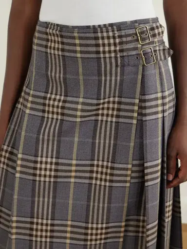 Burberry Pleated Checked Wool Midi Skirt | Thumbnail 5 Burberry Pleated Checked Wool Midi Skirt | Thumbnail 5