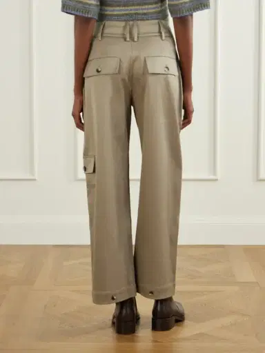 Proenza Schouler White Label Talla Cotton-blend Twill Wide-leg Pants | Thumbnail 3 Proenza Schouler White Label Talla Cotton-blend Twill Wide-leg Pants | Thumbnail 3