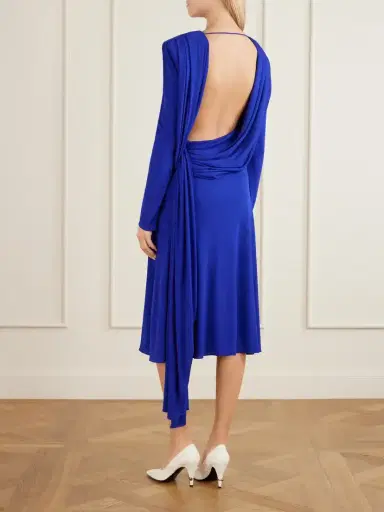 Versace Draped Satin Midi Dress | Thumbnail 3 Versace Draped Satin Midi Dress | Thumbnail 3