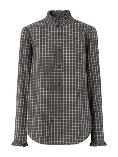 Nili Lotan Elio Ruffled Checked Cotton Shirt | Thumbnail 1 Nili Lotan Elio Ruffled Checked Cotton Shirt | Thumbnail 1