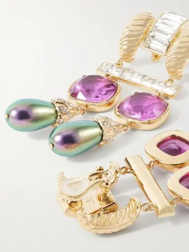 Valentino Garavani Hypergoutte Gold-tone, Crystal And Resin Earrings | Thumbnail 3 Valentino Garavani Hypergoutte Gold-tone, Crystal And Resin Earrings | Thumbnail 3