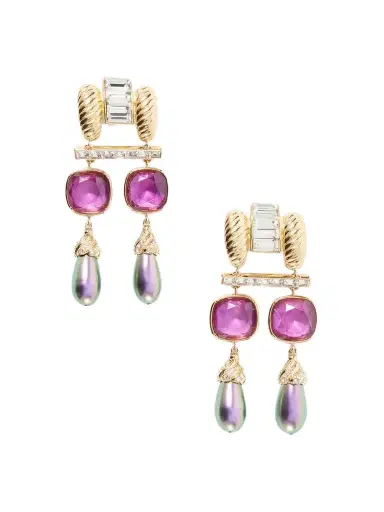 Valentino Garavani Hypergoutte Gold-tone, Crystal And Resin Earrings | Thumbnail 1 Valentino Garavani Hypergoutte Gold-tone, Crystal And Resin Earrings | Thumbnail 1