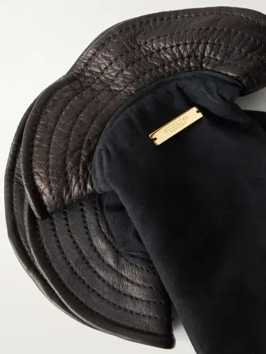 Giuliva Heritage Colombina Leather-trimmed Suede Gloves | Thumbnail 2 Giuliva Heritage Colombina Leather-trimmed Suede Gloves | Thumbnail 2