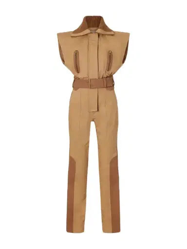 Zimmermann Valiant Belted Rib-trimmed Cotton-drill Jumpsuit | Thumbnail 1 Zimmermann Valiant Belted Rib-trimmed Cotton-drill Jumpsuit | Thumbnail 1