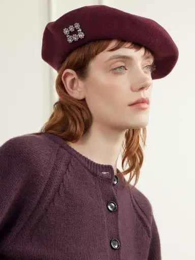 Roger Vivier Crystal-embellished Wool Beret | Thumbnail 2 Roger Vivier Crystal-embellished Wool Beret | Thumbnail 2
