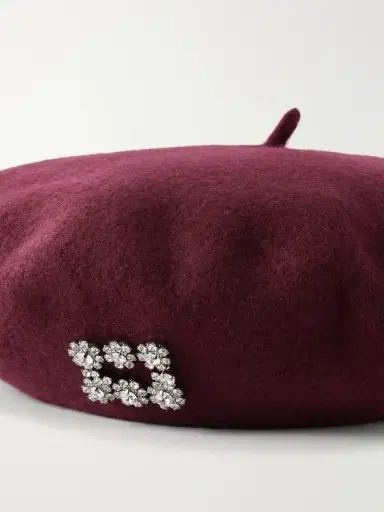 Roger Vivier Crystal-embellished Wool Beret | Thumbnail 3 Roger Vivier Crystal-embellished Wool Beret | Thumbnail 3
