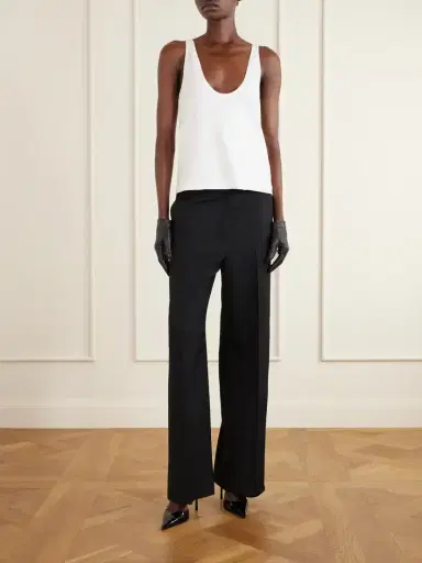 Tom Ford Belted Grain De Poudre Wool Wide-leg Pants | Thumbnail 2 Tom Ford Belted Grain De Poudre Wool Wide-leg Pants | Thumbnail 2