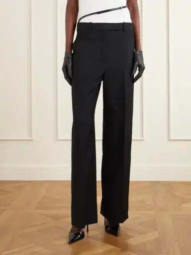 Tom Ford Belted Grain De Poudre Wool Wide-leg Pants | Thumbnail 3 Tom Ford Belted Grain De Poudre Wool Wide-leg Pants | Thumbnail 3