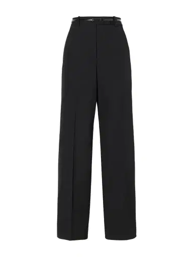 Tom Ford Belted Grain De Poudre Wool Wide-leg Pants | Thumbnail 1 Tom Ford Belted Grain De Poudre Wool Wide-leg Pants | Thumbnail 1