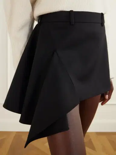 Givenchy Asymmetric Grain De Poudre Wool Mini Skirt | Thumbnail 4 Givenchy Asymmetric Grain De Poudre Wool Mini Skirt | Thumbnail 4