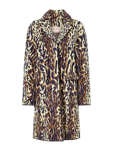 Marni Leopard-jacquard Virgin Wool Coat | Thumbnail 1 Marni Leopard-jacquard Virgin Wool Coat | Thumbnail 1