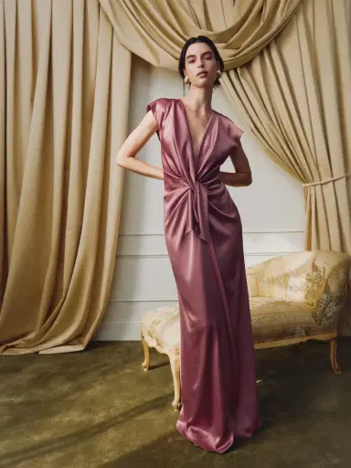 Delphine Flutter Sleeve Ava Gown | Thumbnail 2 Delphine Flutter Sleeve Ava Gown | Thumbnail 2