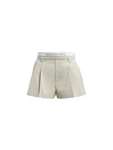 Alexander Wang Women's Logo Elastic High-Rise Shorts | Thumbnail 1 Alexander Wang Women's Logo Elastic High-Rise Shorts | Thumbnail 1