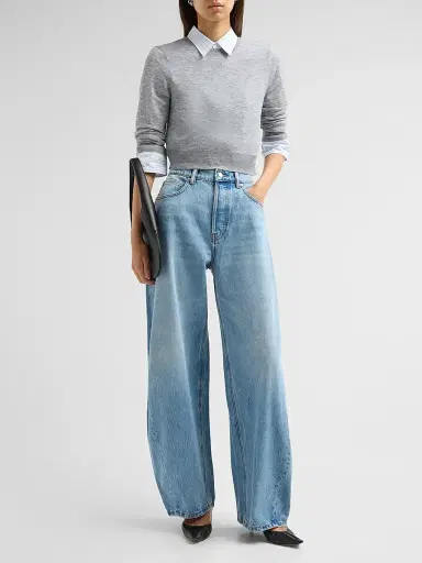 Alexander Wang Women's Layered Wool Button-Front Shirt | Thumbnail 2 Alexander Wang Women's Layered Wool Button-Front Shirt | Thumbnail 2