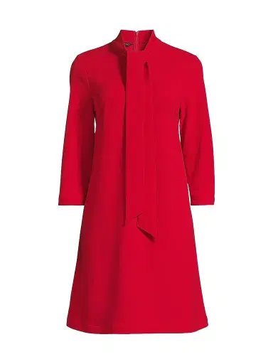 Ming Wang Women's x Tanya Foster Tie-Neck Deco Stretch-Crepe Tent Dress | Thumbnail 1 Ming Wang Women's x Tanya Foster Tie-Neck Deco Stretch-Crepe Tent Dress | Thumbnail 1