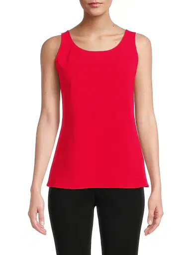 Ming Wang Women's x Tanya Foster Deco Scoopneck Stretch-Crepe Tank Top | Thumbnail 3 Ming Wang Women's x Tanya Foster Deco Scoopneck Stretch-Crepe Tank Top | Thumbnail 3