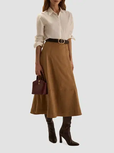 Favorite Daughter Women's The Aspen Faux Suede Midi Skirt | Thumbnail 2 Favorite Daughter Women's The Aspen Faux Suede Midi Skirt | Thumbnail 2