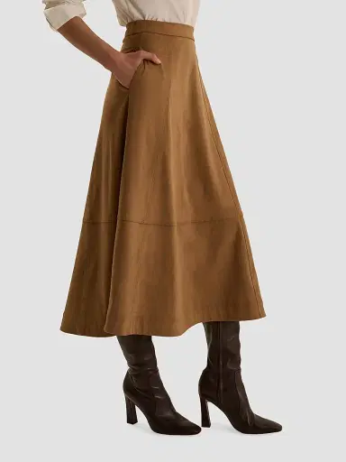 Favorite Daughter Women's The Aspen Faux Suede Midi Skirt | Thumbnail 4 Favorite Daughter Women's The Aspen Faux Suede Midi Skirt | Thumbnail 4