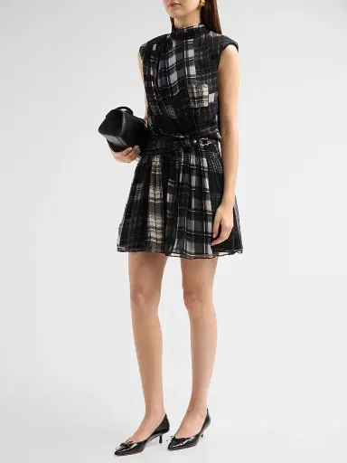 Ramy Brook Women's Leah Plaid Mini Dress | Thumbnail 4 Ramy Brook Women's Leah Plaid Mini Dress | Thumbnail 4