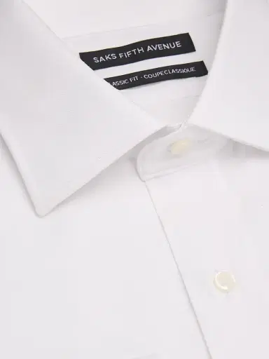 Saks Fifth Avenue Men's COLLECTION Solid Twill French-Cuff Classic-Fit Shirt | Thumbnail 2 Saks Fifth Avenue Men's COLLECTION Solid Twill French-Cuff Classic-Fit Shirt | Thumbnail 2