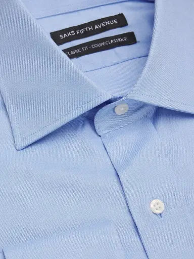 Saks Fifth Avenue Men's COLLECTION Solid Twill French-Cuff Classic-Fit Shirt | Thumbnail 2 Saks Fifth Avenue Men's COLLECTION Solid Twill French-Cuff Classic-Fit Shirt | Thumbnail 2