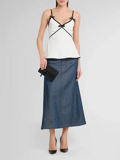 MOSCHINO Women's Bow Contrast Trim Cami | Thumbnail 2 MOSCHINO Women's Bow Contrast Trim Cami | Thumbnail 2