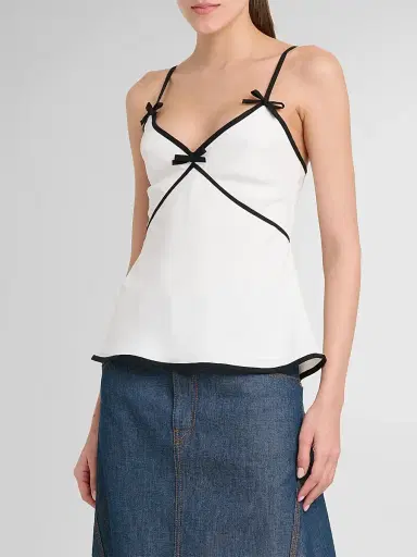 MOSCHINO Women's Bow Contrast Trim Cami | Thumbnail 4 MOSCHINO Women's Bow Contrast Trim Cami | Thumbnail 4