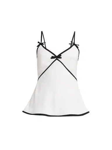 MOSCHINO Women's Bow Contrast Trim Cami | Thumbnail 1 MOSCHINO Women's Bow Contrast Trim Cami | Thumbnail 1