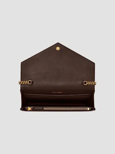 Saint Laurent Women's Cassandre Envelope Chain Wallet in Lambskin Leather | Thumbnail 3 Saint Laurent Women's Cassandre Envelope Chain Wallet in Lambskin Leather | Thumbnail 3
