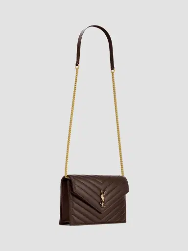 Saint Laurent Women's Cassandre Envelope Chain Wallet in Lambskin Leather | Thumbnail 5 Saint Laurent Women's Cassandre Envelope Chain Wallet in Lambskin Leather | Thumbnail 5