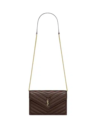 Saint Laurent Women's Cassandre Envelope Chain Wallet in Lambskin Leather | Thumbnail 1 Saint Laurent Women's Cassandre Envelope Chain Wallet in Lambskin Leather | Thumbnail 1