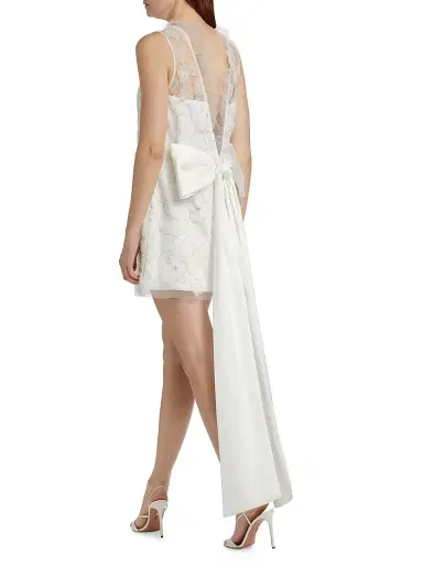 Self-Portrait Women's Embellished Tulle & Satin Bow Minidress | Thumbnail 5 Self-Portrait Women's Embellished Tulle & Satin Bow Minidress | Thumbnail 5