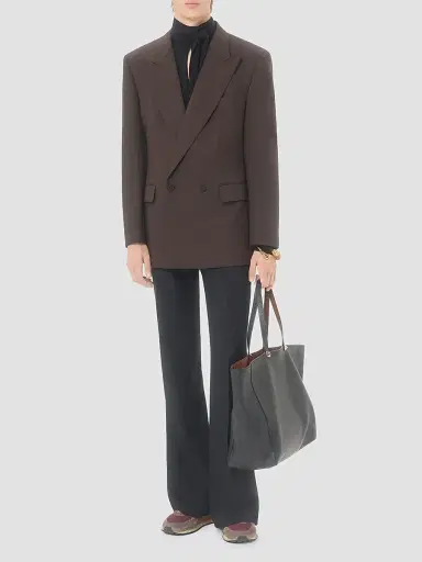 Valentino Garavani Men's Wool Sweater with Scarf Collar and VLogo Embroidery | Thumbnail 2 Valentino Garavani Men's Wool Sweater with Scarf Collar and VLogo Embroidery | Thumbnail 2