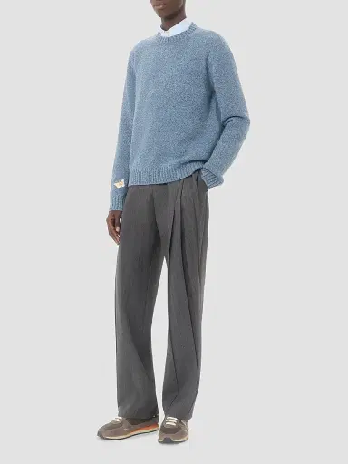 Valentino Garavani Men's Wool Sweater with Embroidered Butterfly Patch | Thumbnail 2 Valentino Garavani Men's Wool Sweater with Embroidered Butterfly Patch | Thumbnail 2