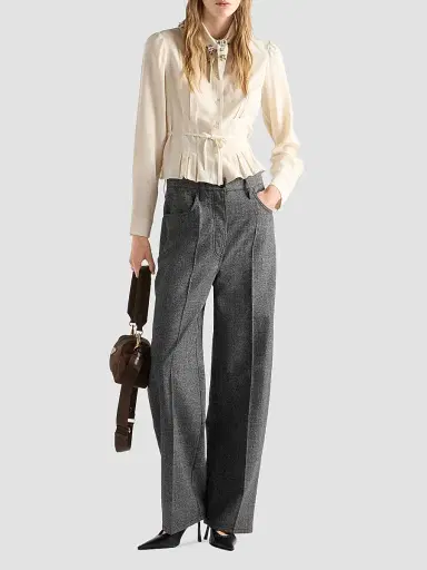 Prada Women's Silk Marocain Shirt | Thumbnail 2 Prada Women's Silk Marocain Shirt | Thumbnail 2