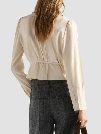 Prada Women's Silk Marocain Shirt | Thumbnail 4 Prada Women's Silk Marocain Shirt | Thumbnail 4