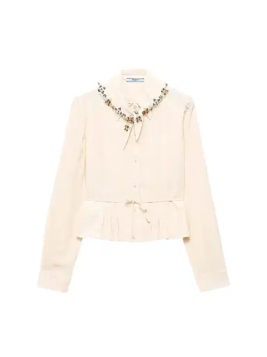Prada Women's Silk Marocain Shirt | Thumbnail 1 Prada Women's Silk Marocain Shirt | Thumbnail 1