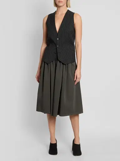 MM6 Maison Martin Margiela Women's Pinstripe Three-Button Vest | Thumbnail 2 MM6 Maison Martin Margiela Women's Pinstripe Three-Button Vest | Thumbnail 2