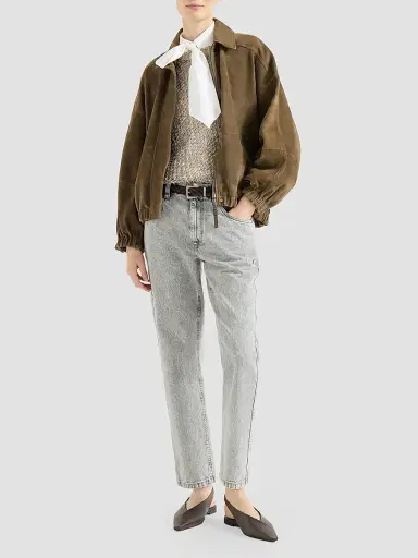 Brunello Cucinelli Women's Authentic Denim Straight Jeans | Thumbnail 2 Brunello Cucinelli Women's Authentic Denim Straight Jeans | Thumbnail 2