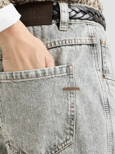 Brunello Cucinelli Women's Authentic Denim Straight Jeans | Thumbnail 6 Brunello Cucinelli Women's Authentic Denim Straight Jeans | Thumbnail 6
